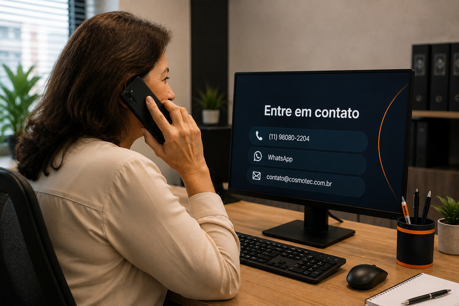 Cliente entrando em contato para solicitar atendimento