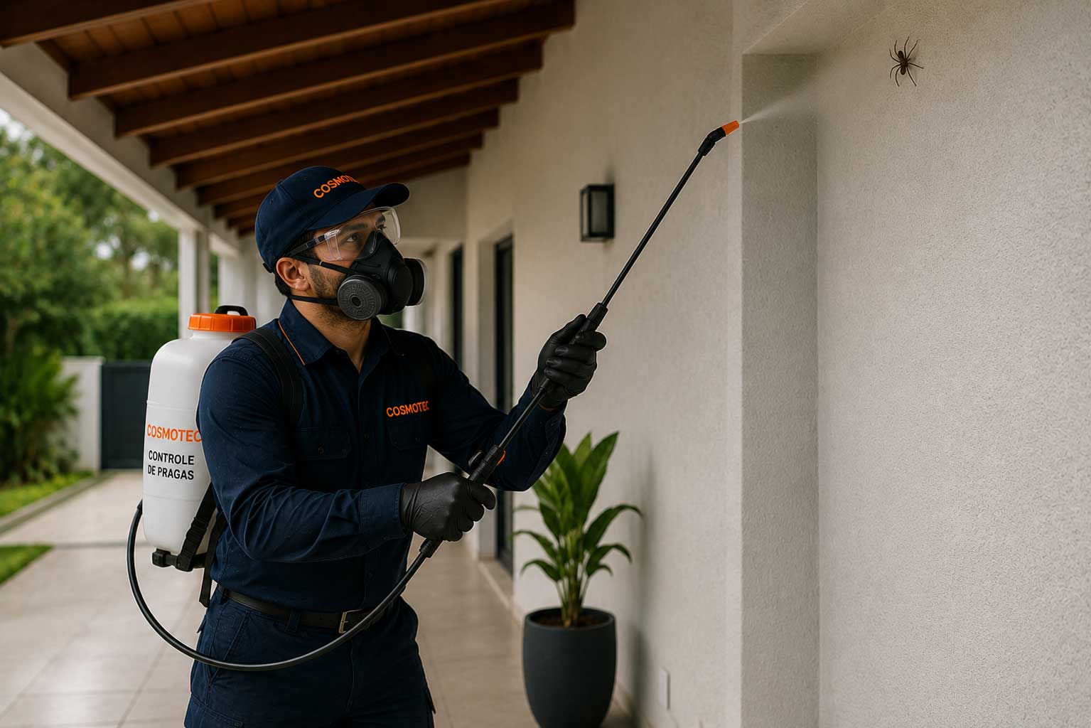 Serviço profissional para controle de aranhas