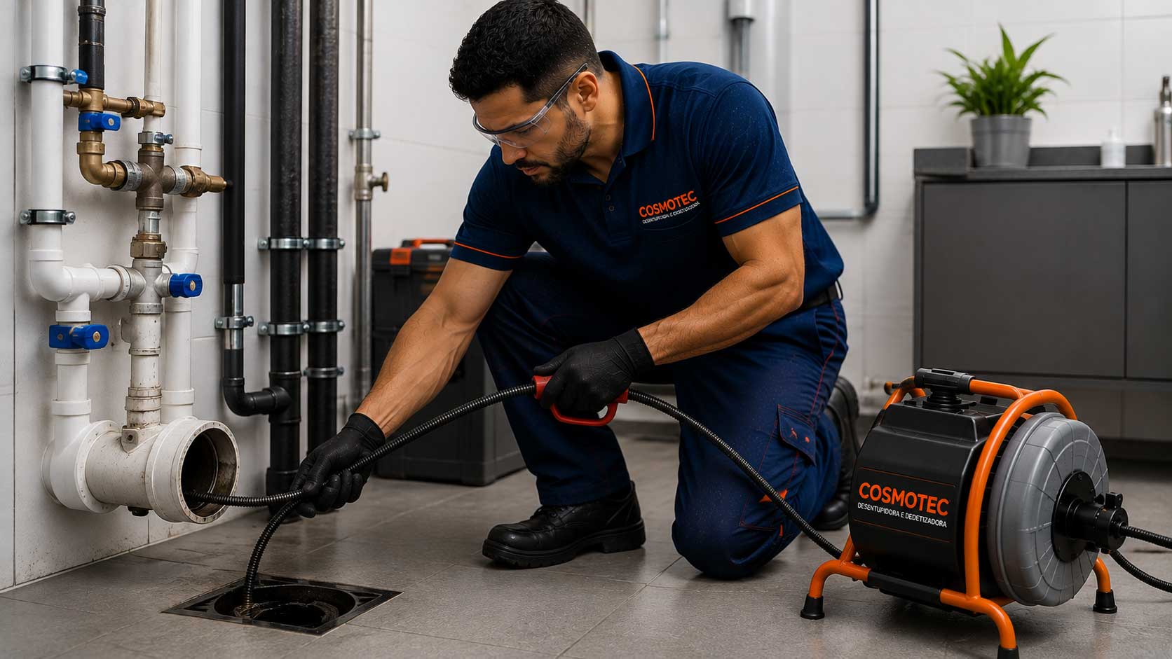 Limpeza e manutenção profissional de tubulações